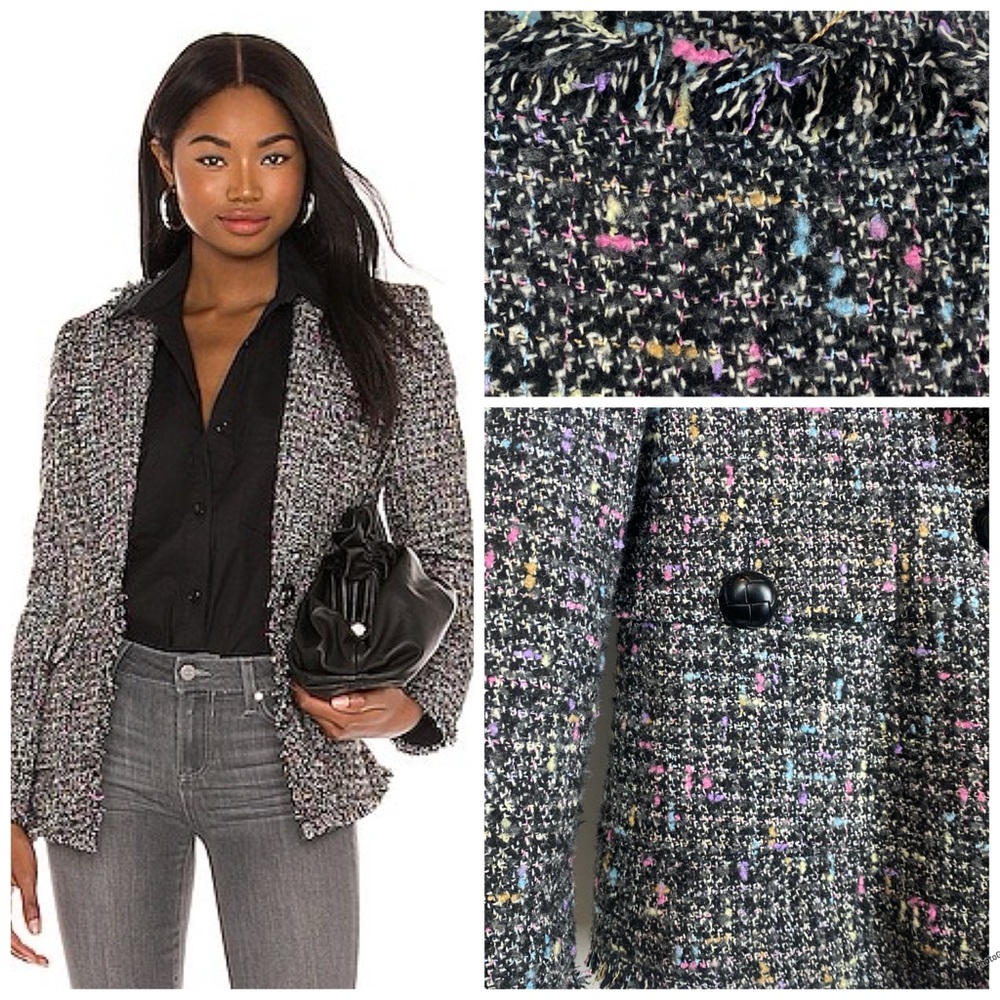 Revolve Central Park‎ West Black Tweed Blazer Size Small